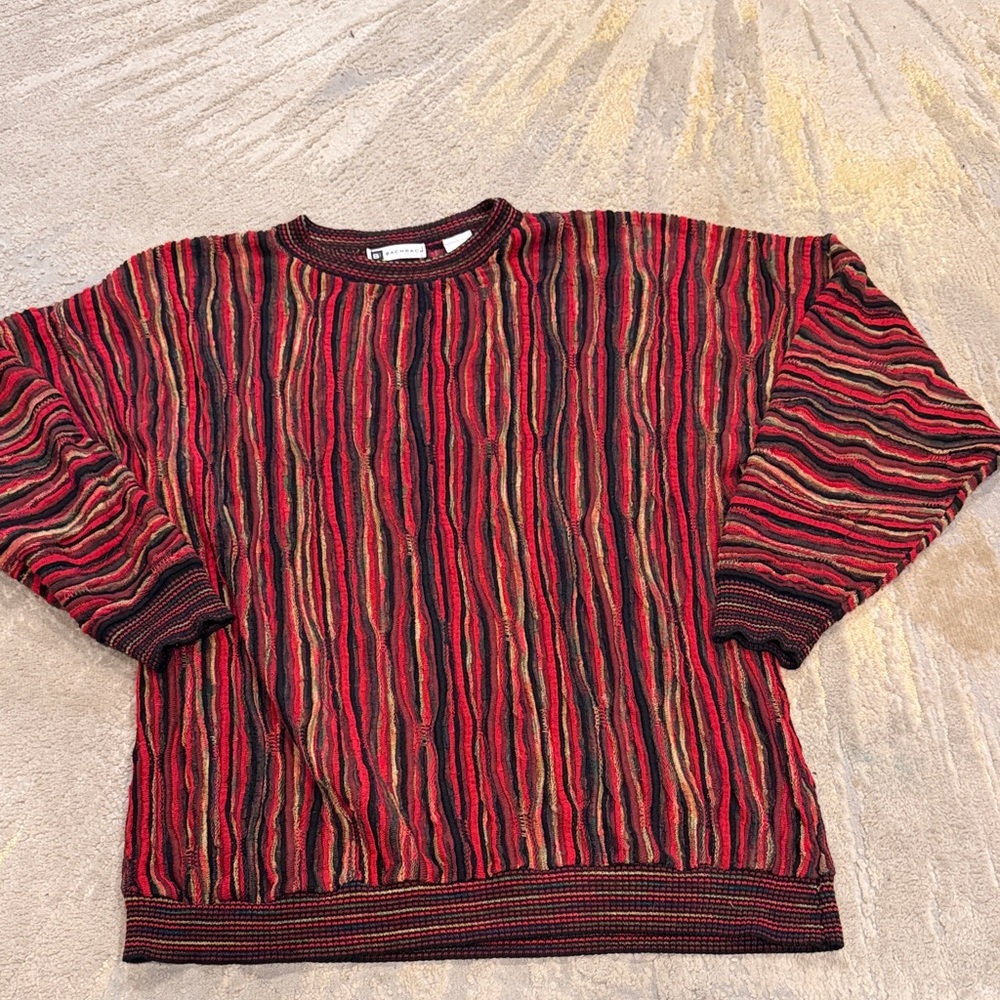 Vintage Bachrach Coogi Style Sweater Pullover Crewneck Cosby Biggie Jumper XXL